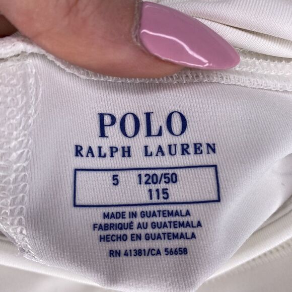 New Polo Ralph Lauren White Elastic Bike Shorts With Fun doodle motif & Logo 5 - Picture 6 of 6